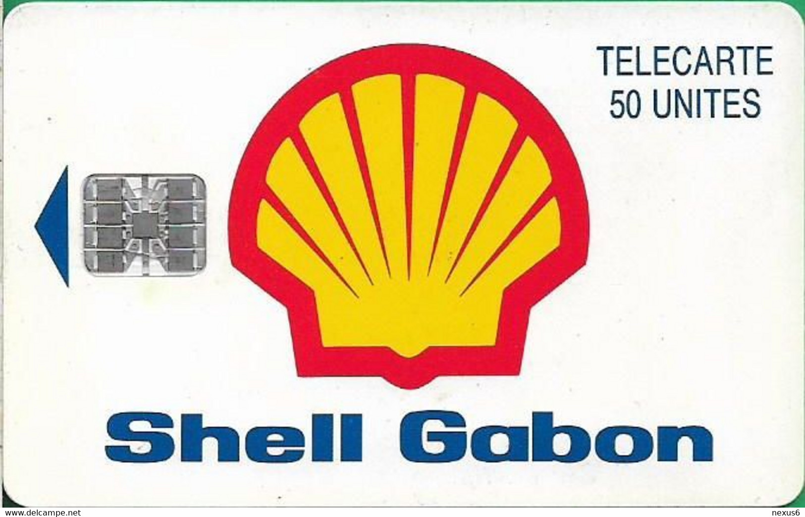 Gabon - OPT (Chip) - Shell Gabon, SC7, No CN., 50Units, Used - Gabon