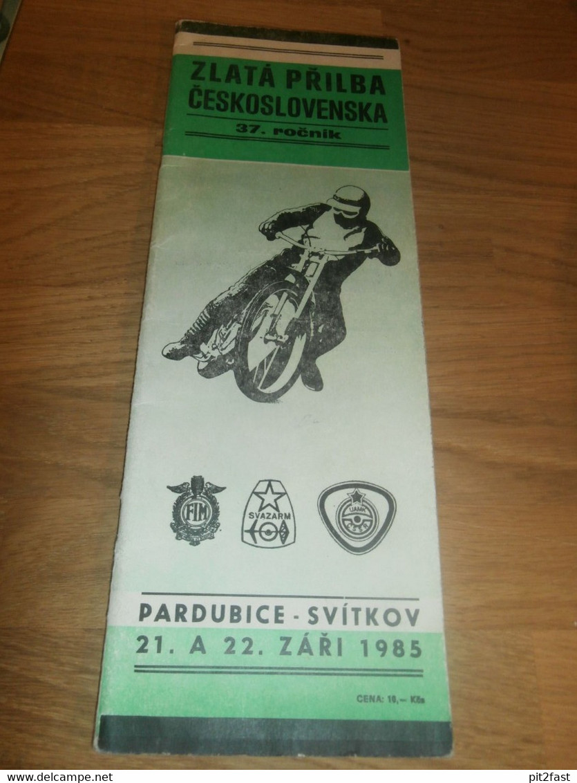 Speedway Pardubice 1985 , Zlata Prilba , Programmheft / Programm / Rennprogramm , Program !!! - Motos