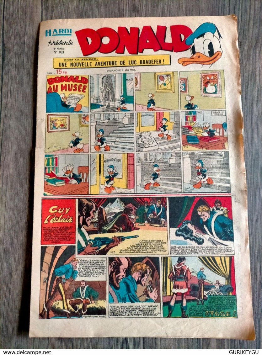 HARDI Présente DONALD N° 163 GUY L'ECLAIR Pim Pam Poum TARZAN MANDRAKE Luc Bradefer Le Pere LACLOCHE 07/05/1950 - Donald Duck