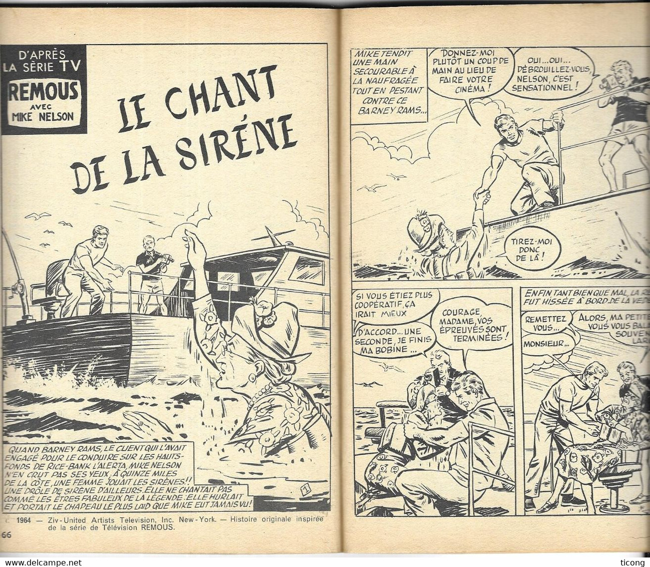 BD TELE SERIE JAUNE - AU NOM DE LA LOI JOSS RANDALL NUMERO 14 DE 1964 - UNE SACREE FAMILLE, LE CHANT DE LA SIRENE - Sammlungen