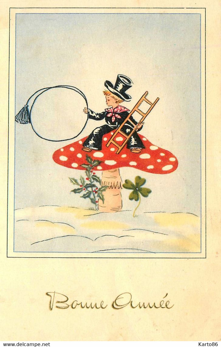 Champignon Et Petit Ramoneur * CPA Illustrateur * Chimney Sweep Métier * Mushroom Champignons - Paddestoelen