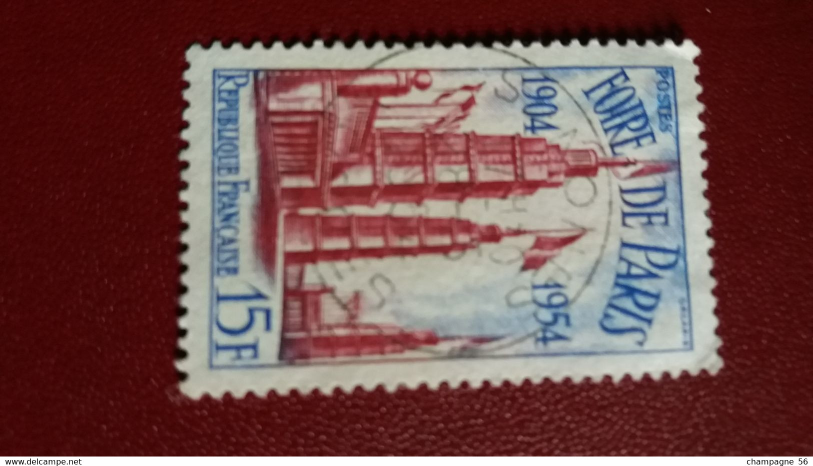 1954 N° 975 OBLITERE CADRE BRISEE A GAUCHE ET BAS - Used Stamps