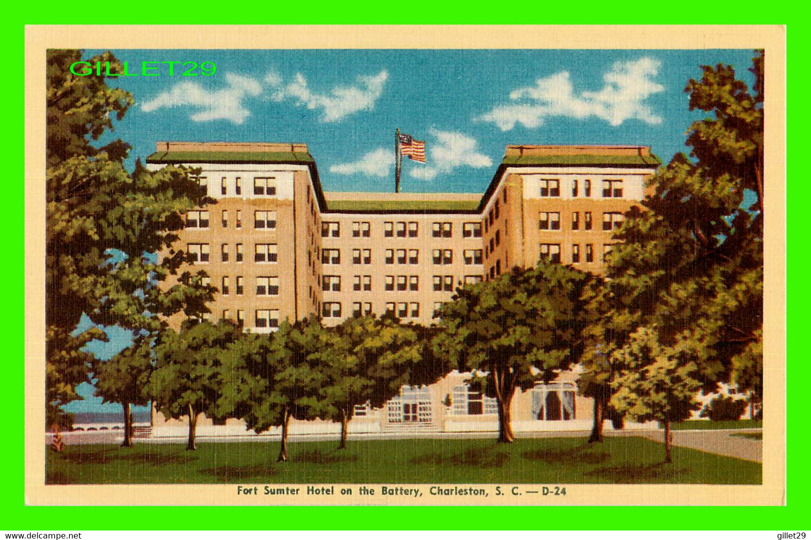 CHARLESTON, SC - FORT SUMTER HOTEL ON THE BATTERY. -  F. J. MARTSCHINK CO - ÉCRITE EN 1950 - - Charleston