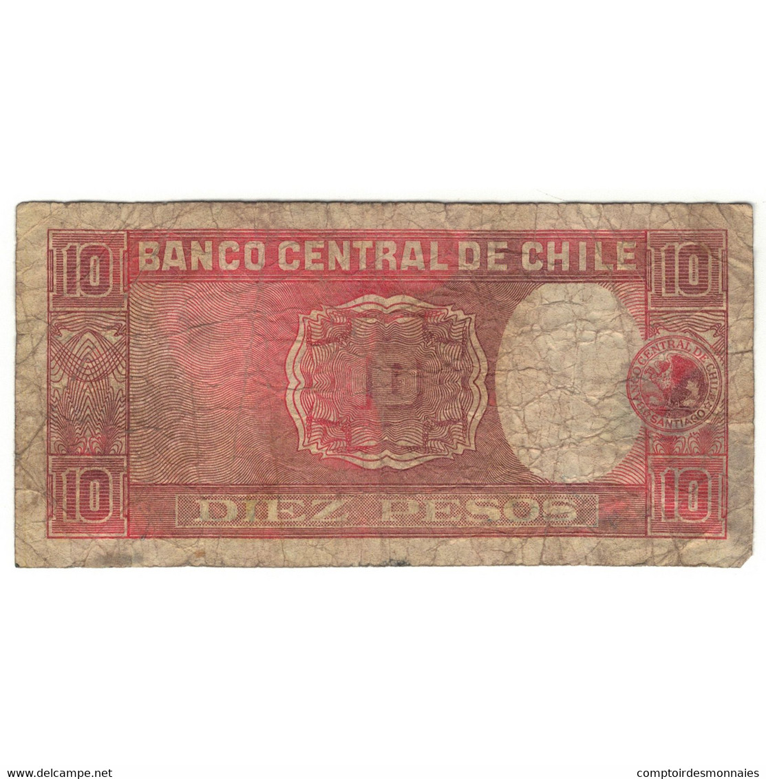 Billet, Chili, 10 Pesos = 1 Condor, 1960, KM:111, AB - Chili