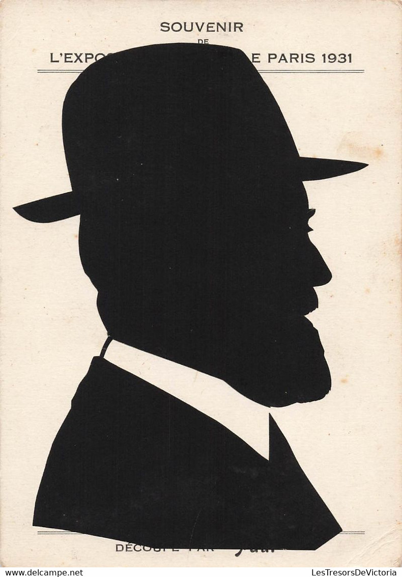 CPA Silhouette - Portrait D'un Homme Avec Une Barbe  - Souvenir De L'exposition Coloniale Paris 1931 - Par Paul - Silhouette - Scissor-type