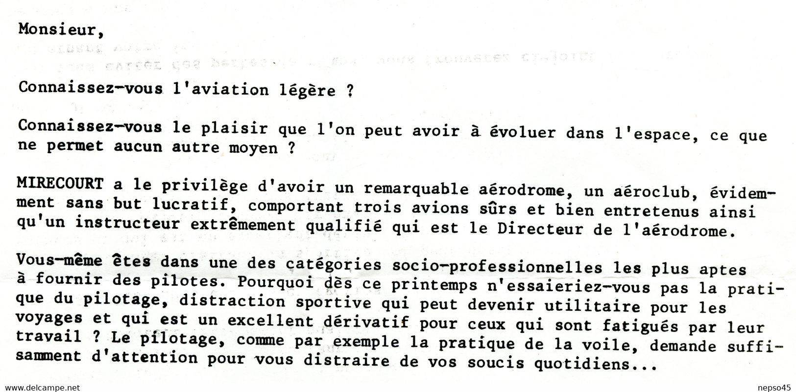 Ecole De Pilotage.Baptèmes De L'Air.Promenades Aériennes.Aéro-Club Du Xaintois.Aérodrome Epinal-Mirecourt.Juvaincourt. - Sport En Toerisme