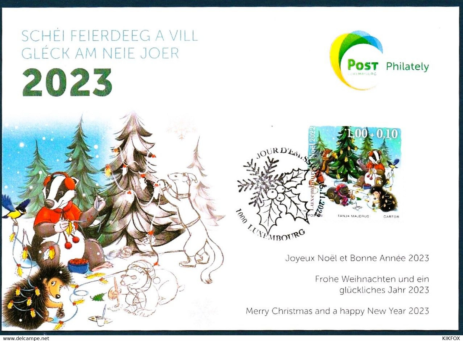 LUXEMBOURG,LUXEMBURG,2022 , NOEL,BONNE ANNEE, OFFZ. NEUJAHSKARTE DER LUX.POST - Storia Postale