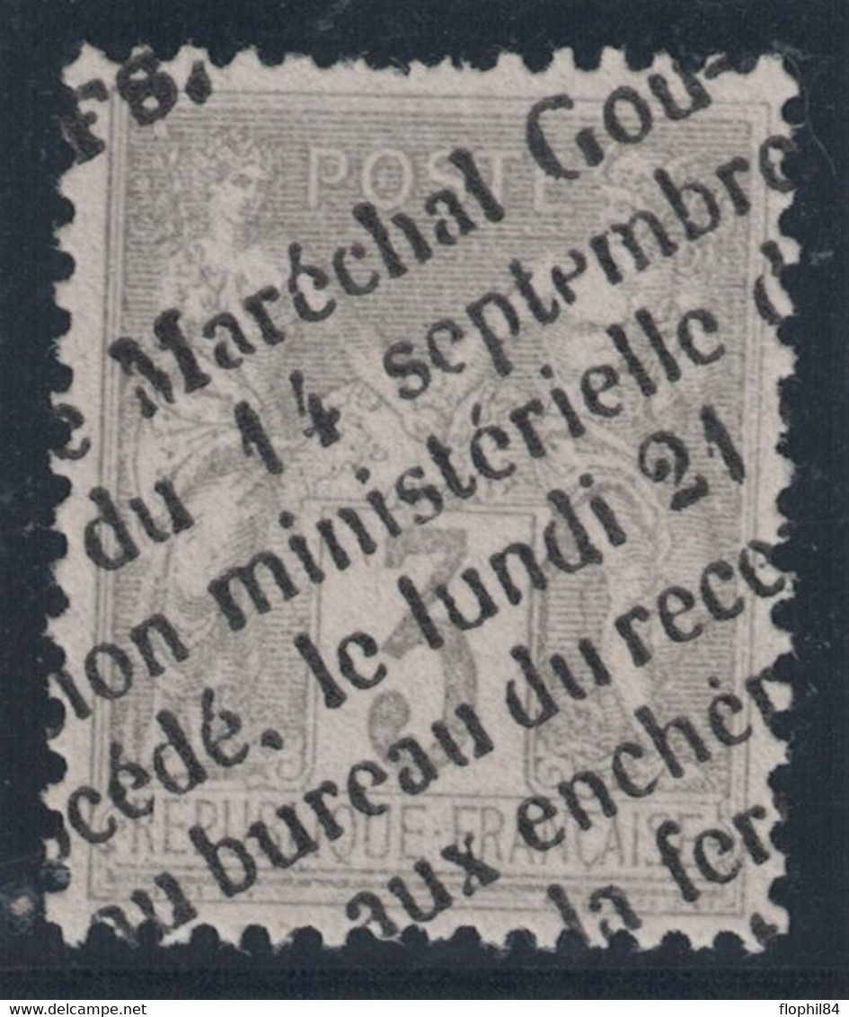 SAGE - N°87  - ANNULATION TYPOGRAPHIQUE DES JOURNAUX. - COTE 70€. - 1876-1898 Sage (Type II)