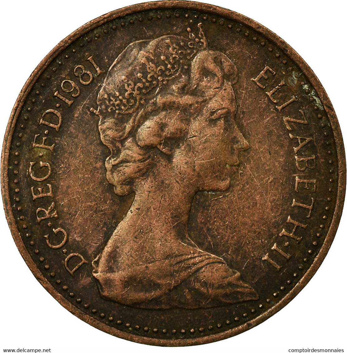 Monnaie, Grande-Bretagne, Elizabeth II, 1/2 New Penny, 1981, TTB, Bronze, KM:914 - 1/2 Penny & 1/2 New Penny