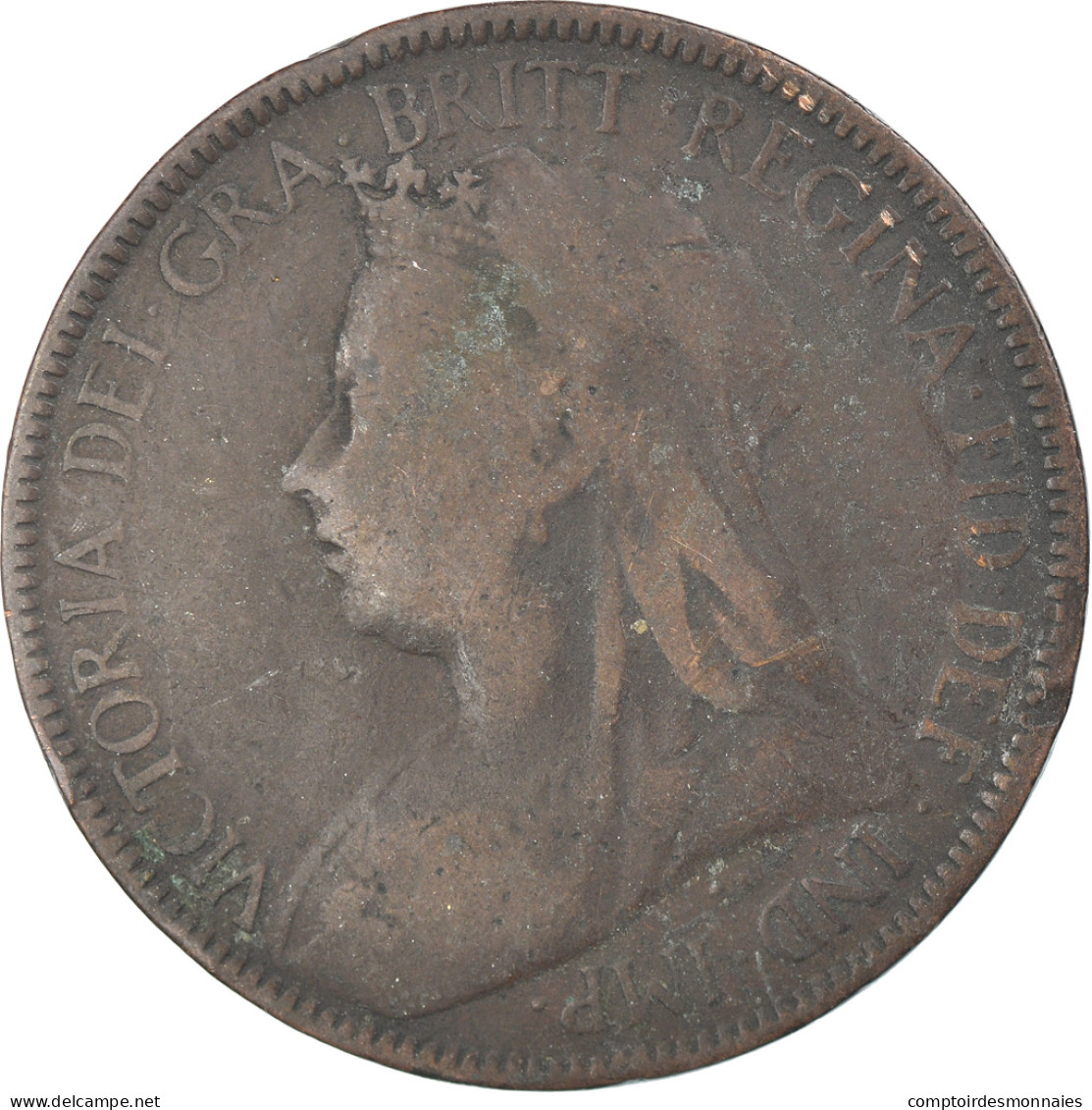 Monnaie, Grande-Bretagne, Victoria, 1/2 Penny, 1900, B+, Bronze, KM:789 - C. 1/2 Penny