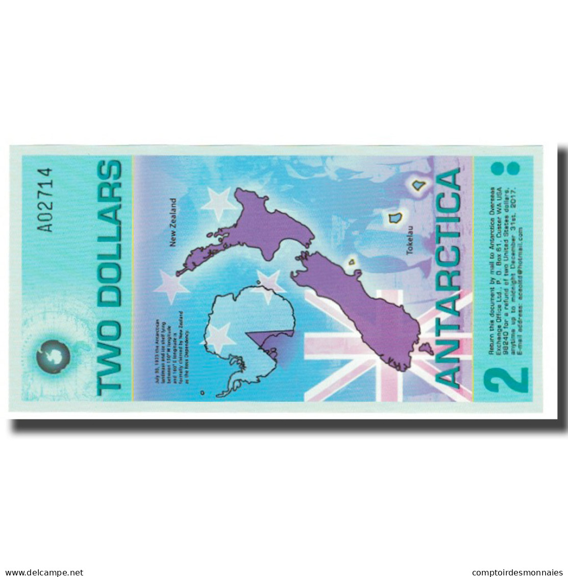 Billet, Antarctic, 2 Dollars, 2014, 2014-09-10, NEUF - Autres - Amérique