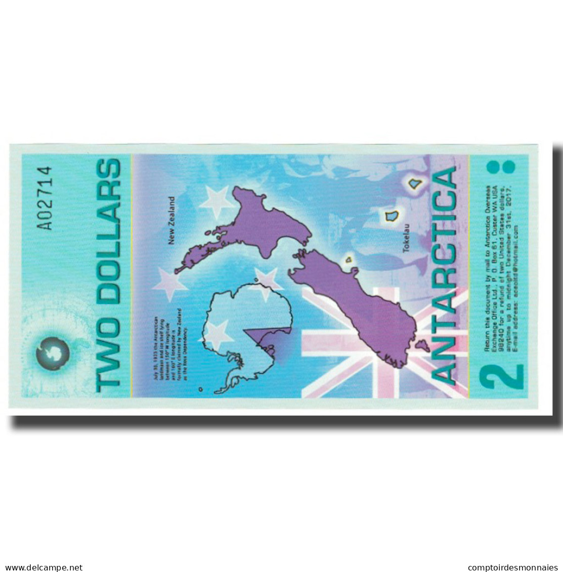 Billet, Antarctic, 2 Dollars, 2014, 2014-09-10, NEUF - Other - America