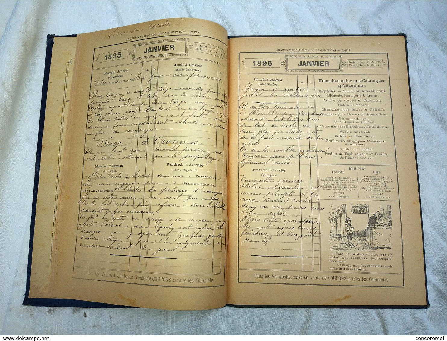 Agenda Illustré De La Samaritaine 1895, Nombreuses Publicités, Calendrier Ancien, Livre Ancien - Tamaño Grande : ...-1900