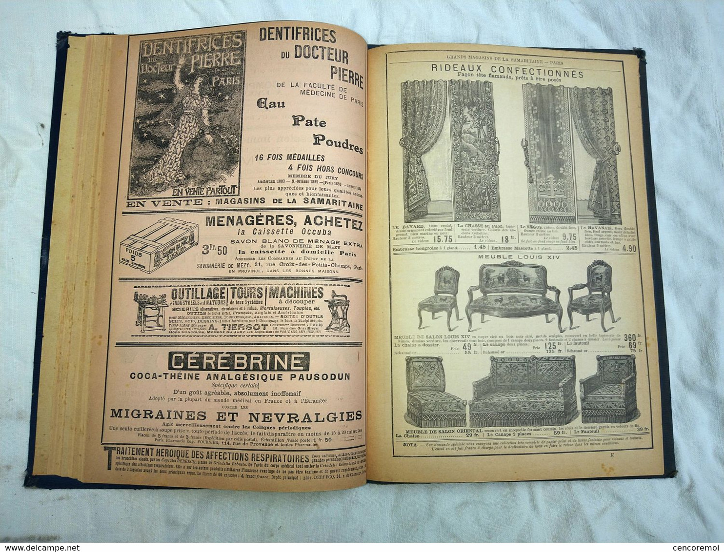 agenda illustré de la samaritaine 1895, nombreuses publicités, calendrier ancien, livre ancien