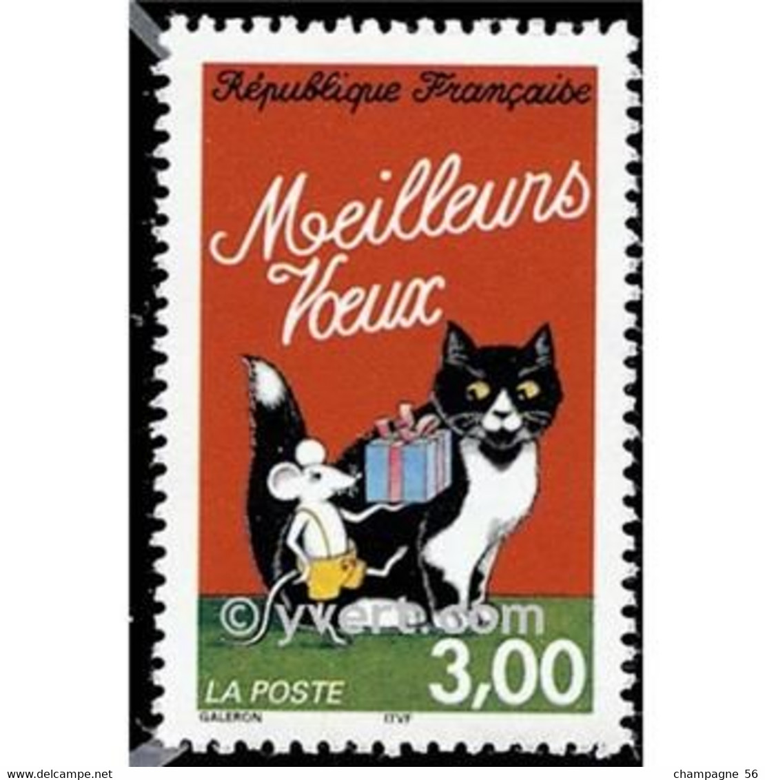 1997 N° 3123  OBLITERE  VOEUX POUSSIERE X CHAT ET SOURIE DOUBLE 31.12.98  / SCANNE 4 PAS A VENDRE - Used Stamps