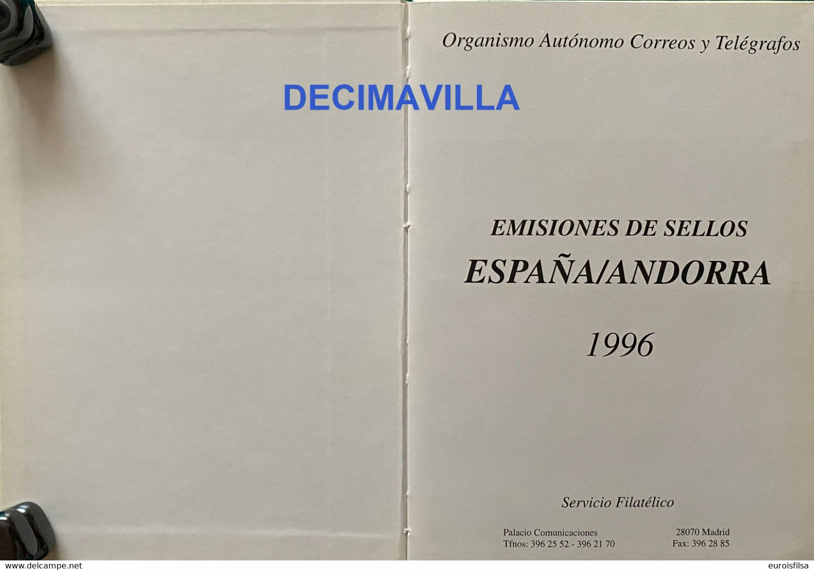 ESP176, ESPAÑA, LIBRO OFICIAL DE CORREOS DE ESPAÑA Y ANDORRA, 1996 - Collections