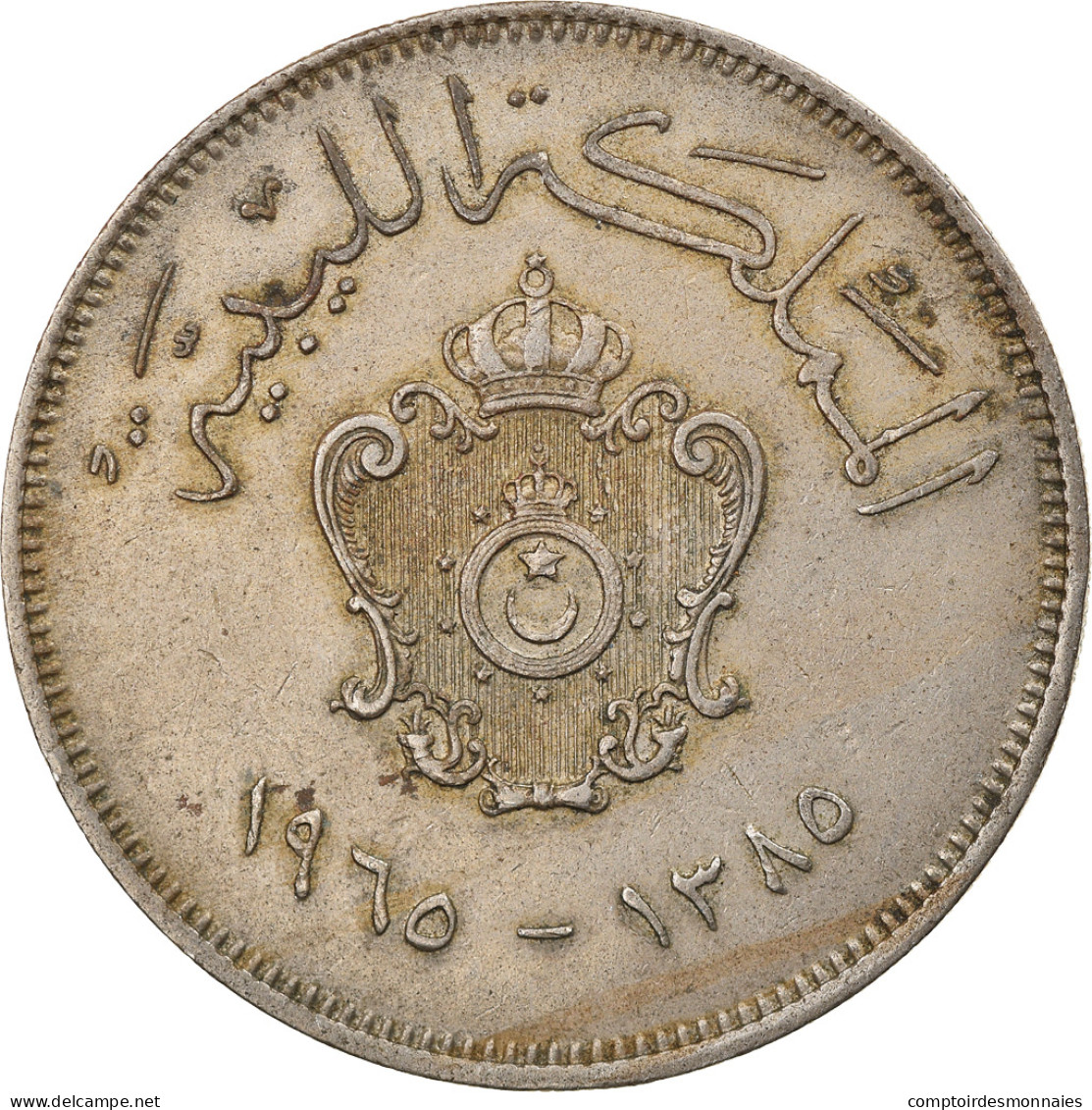 Monnaie, Libya, Idris I, 100 Milliemes, 1965/AH1385, TB+, Copper-nickel, KM:11 - Libye