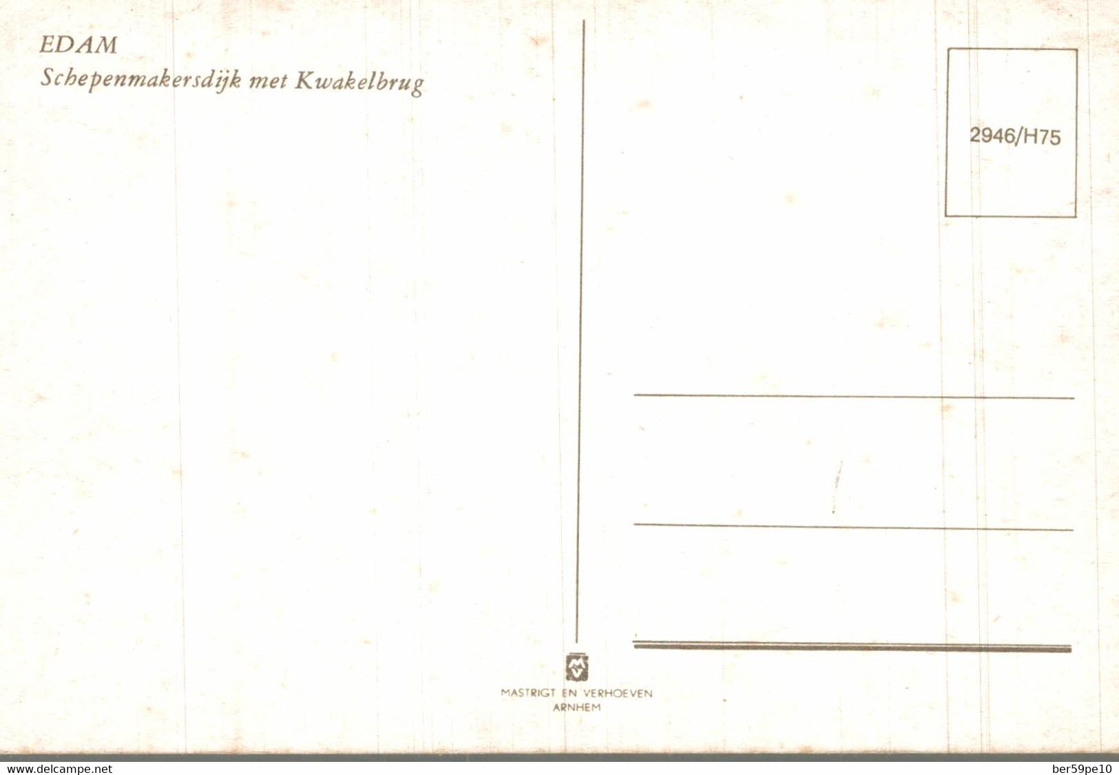 PAYS BAS EDAM SCHEPENMAKERSDIJK MET KWAKELBRUG - Edam