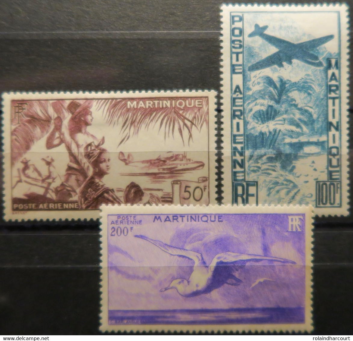 LP3844/723 - 1947 - COLONIES FRANÇAISES - MARTINIQUE - POSTE AERIENNE - SERIE COMPLETE - N°13 à 15 NEUFS* - Poste Aérienne