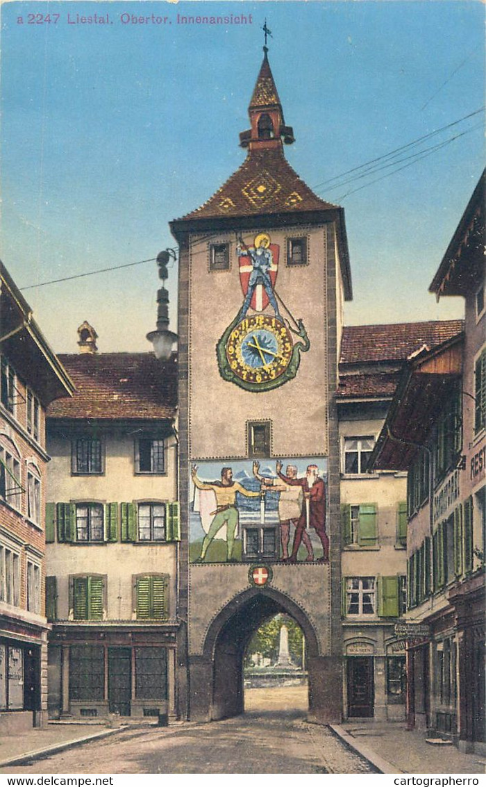 Postcard Switzerland Liestal Obertor Innenansicht - Liestal