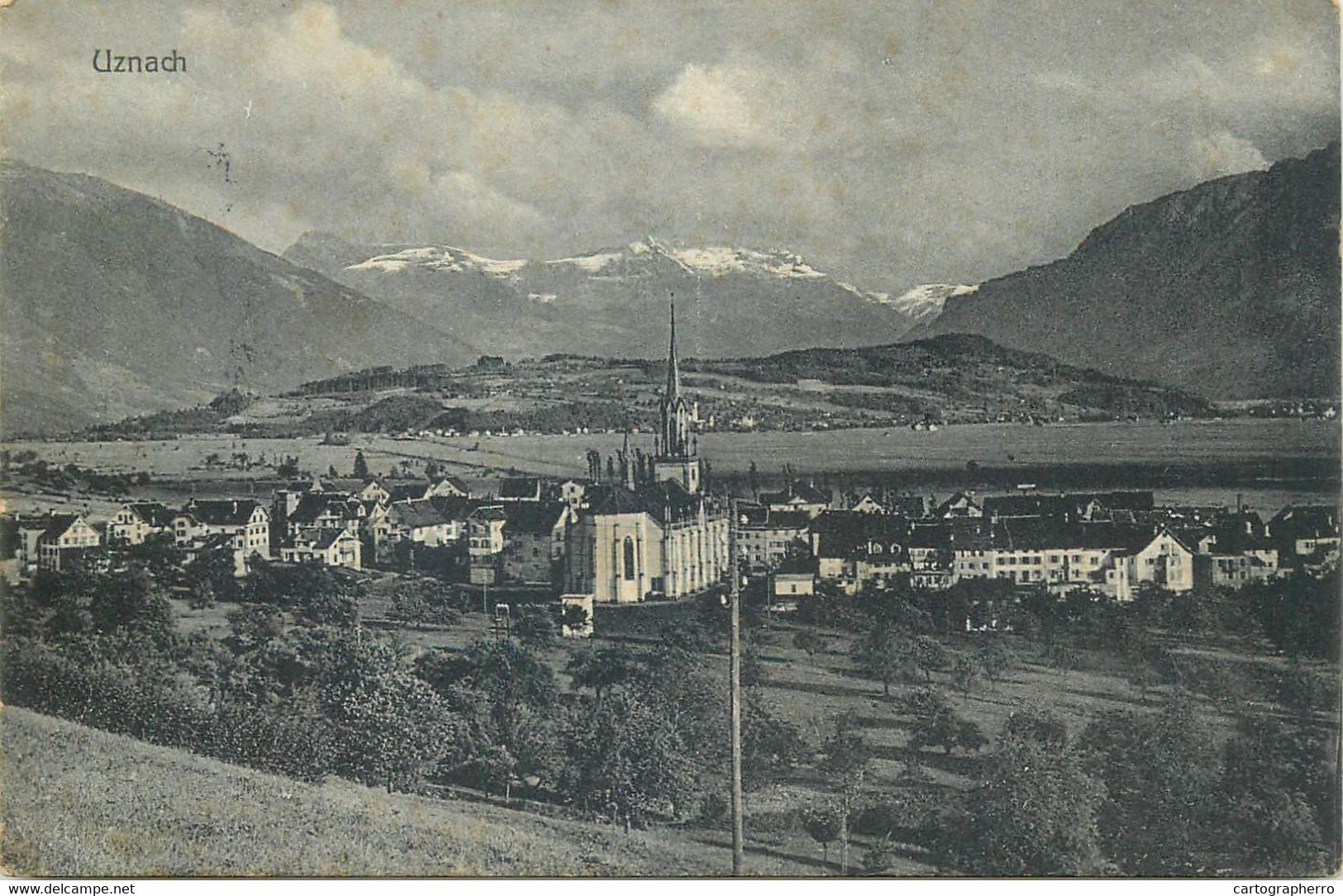 Postcard Switzerland Uznach 1916 Panorama - Uznach