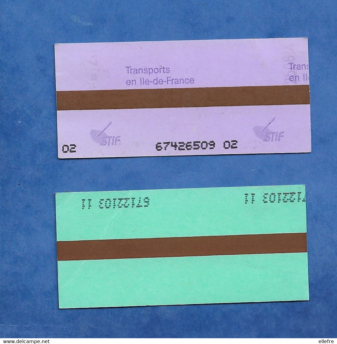 Lot De 2 Ticket De Métro Couleur Violet/vert Tarif Réduit RATP SNCF RER Dans Paris - Europa