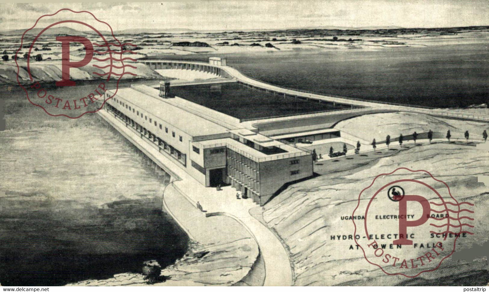 AFRICA. UGANDA. Uganda Electricity Board Postcard, Artists Impression Of Owen Falls Hydro-Electric Scheme - Uganda