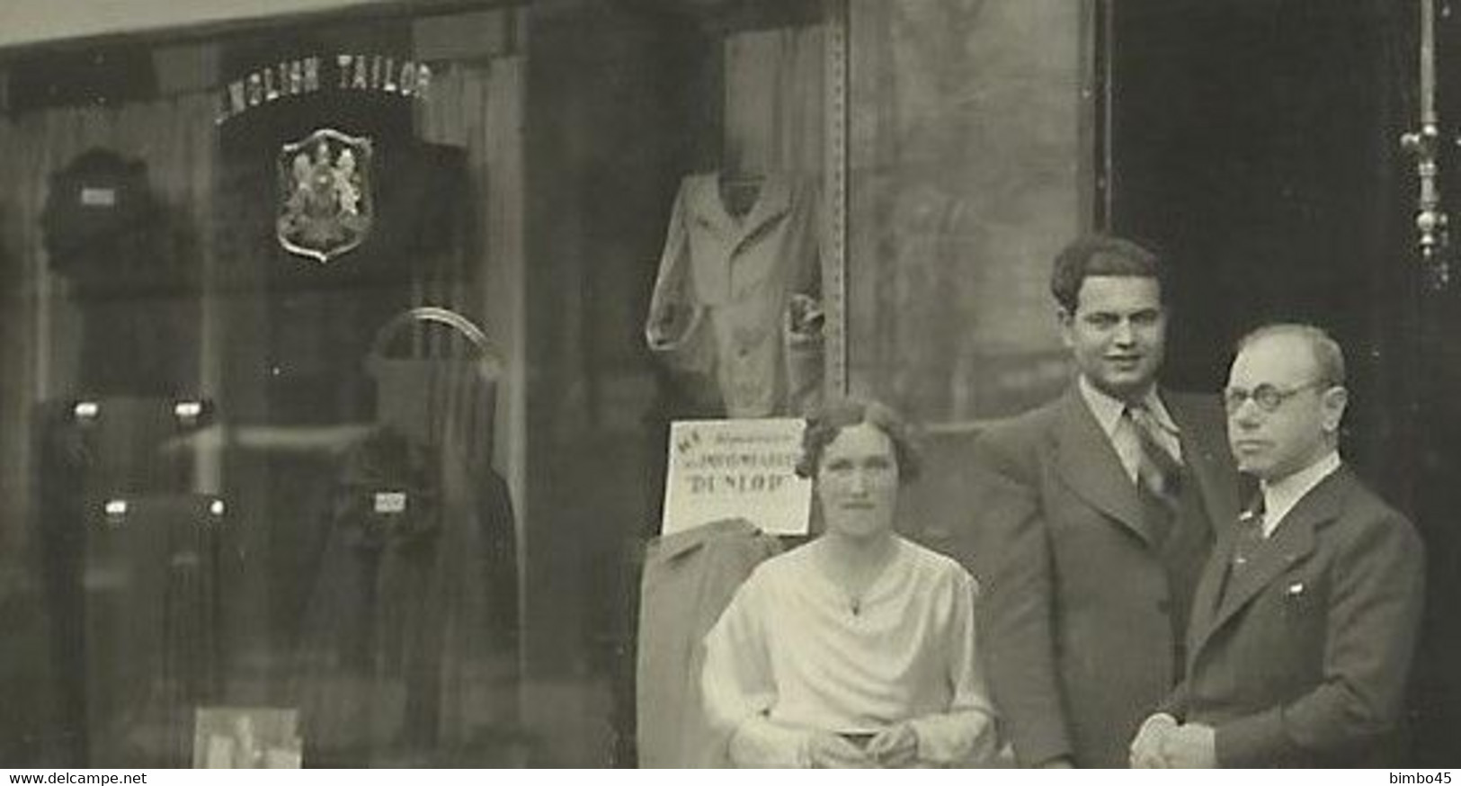 Carte Photo - PARIS - English Tailor  / 12 TAILLEUR  12  / Reklama DUNLOP / Shop / Tailoring Workshop  / Tailoring Staff - Petits Métiers à Paris