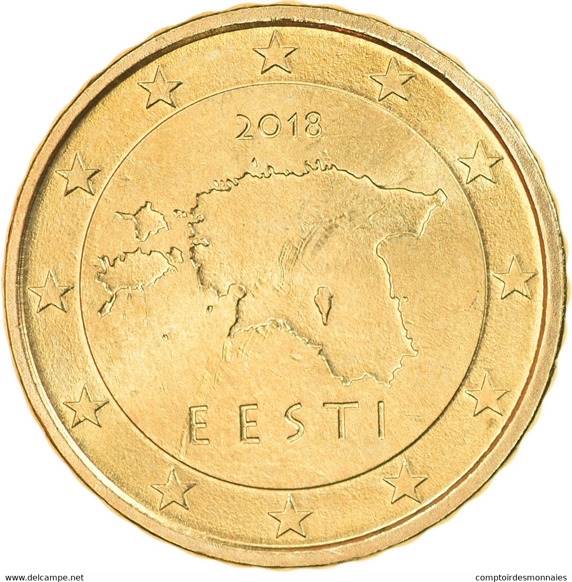 Estonia, 10 Euro Cent, 2018, TTB+, Laiton, KM:New - Estland