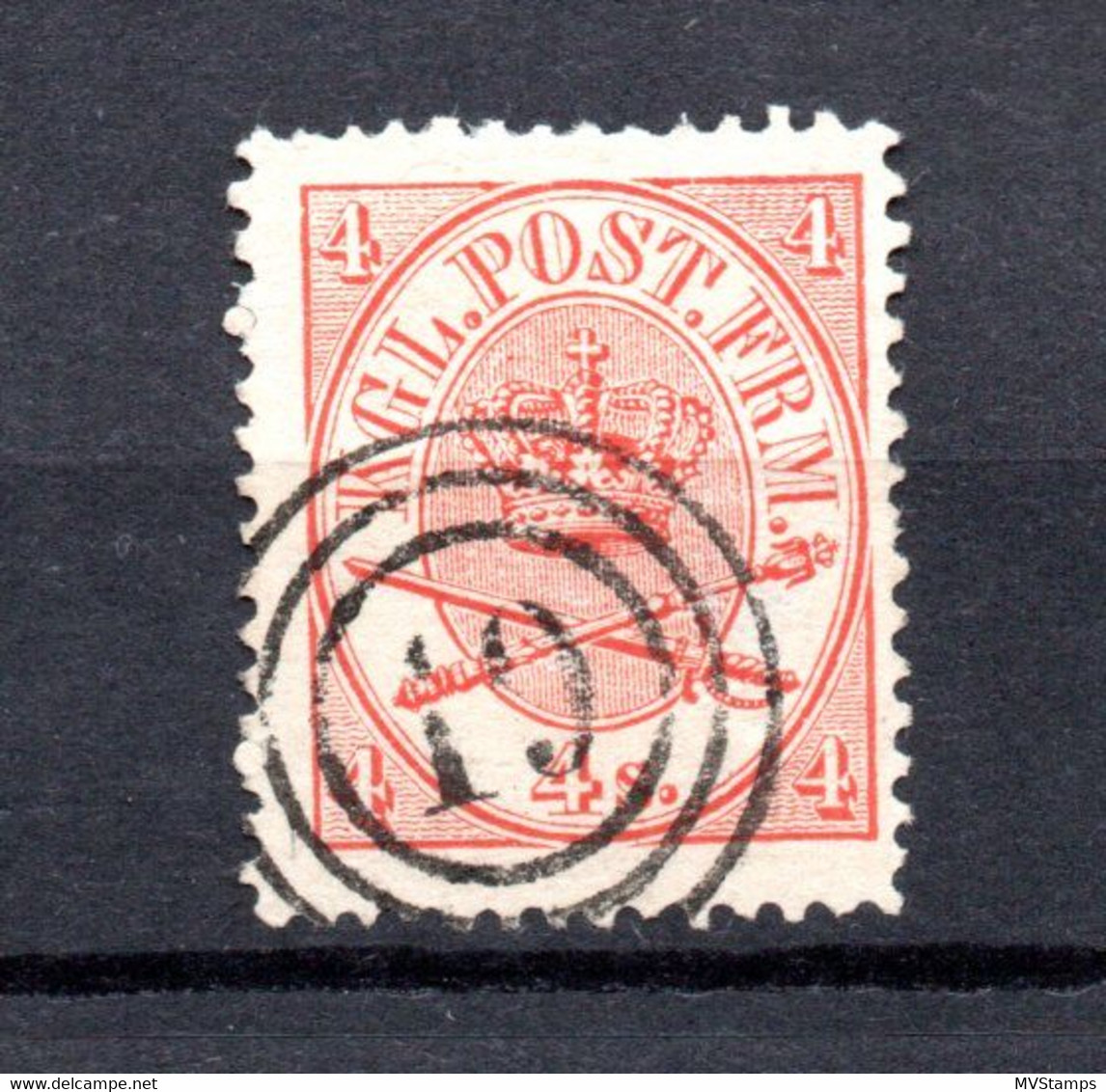 Denmark 1964 Old Coat Of Arms Stamp (Michel 13) Nice Used Frederikshavn (Nr.Cancel 19) - Poste Aérienne