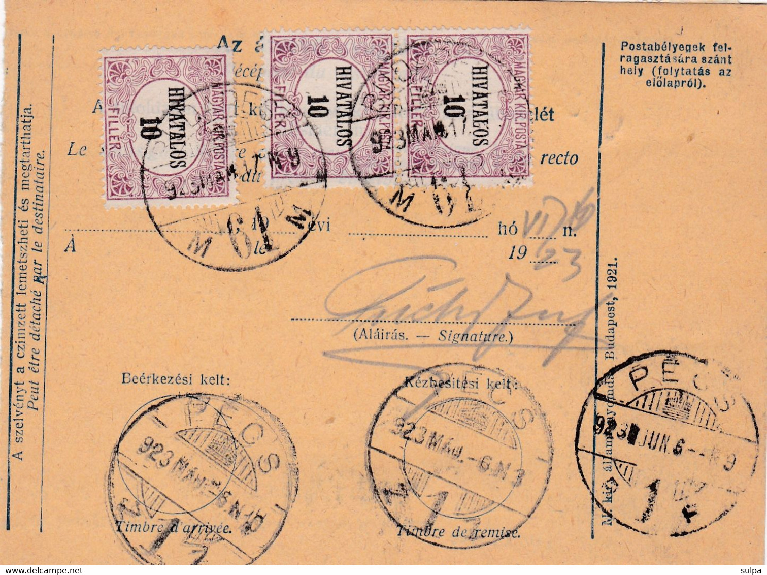 Beigleitkarte Für Paket / Bulletin D'expédition Pour Paquet, 1923 - Parcel Post