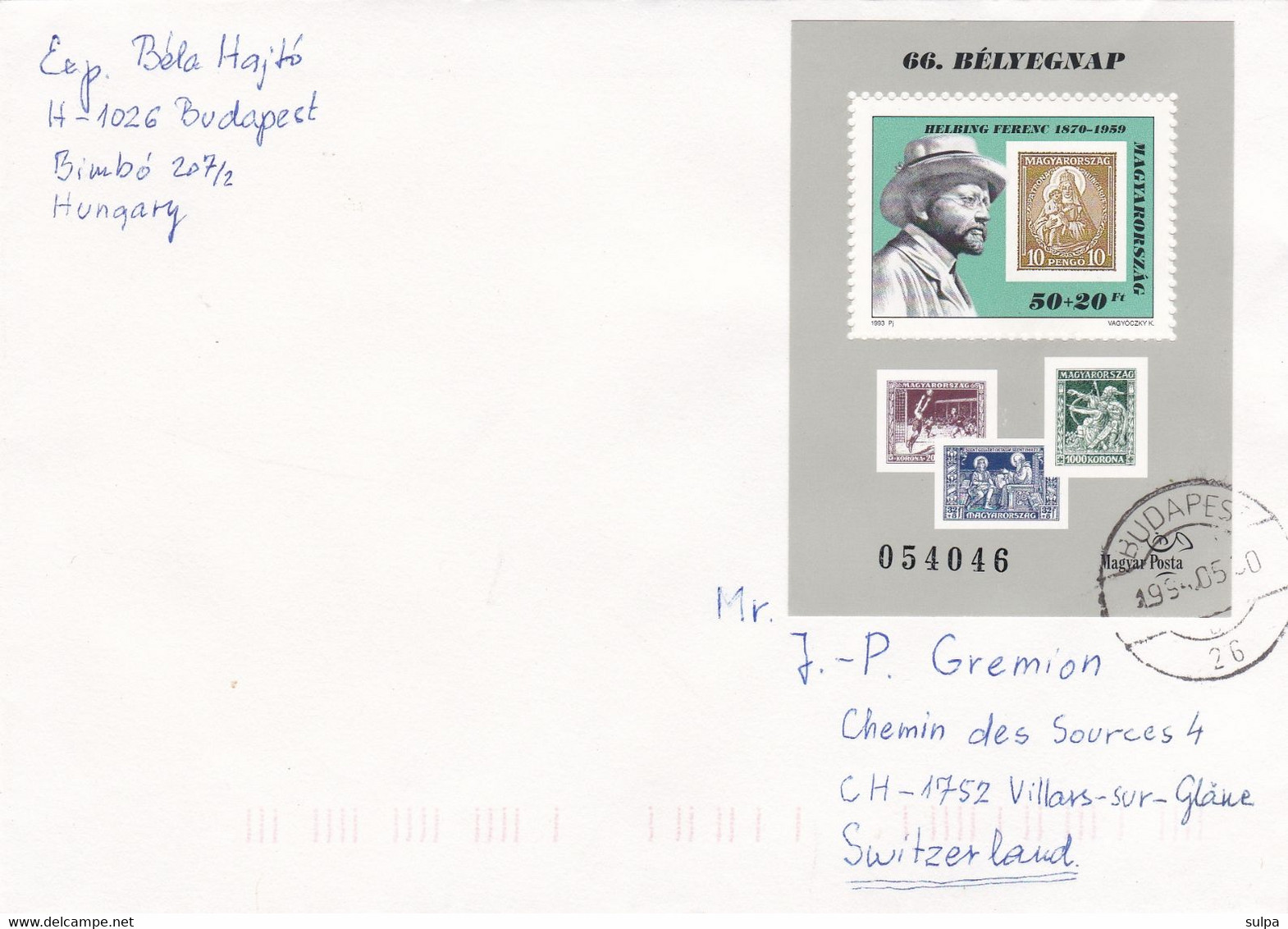 Block 66. Bélyegnap Auf Gelaufenem Brief - Storia Postale