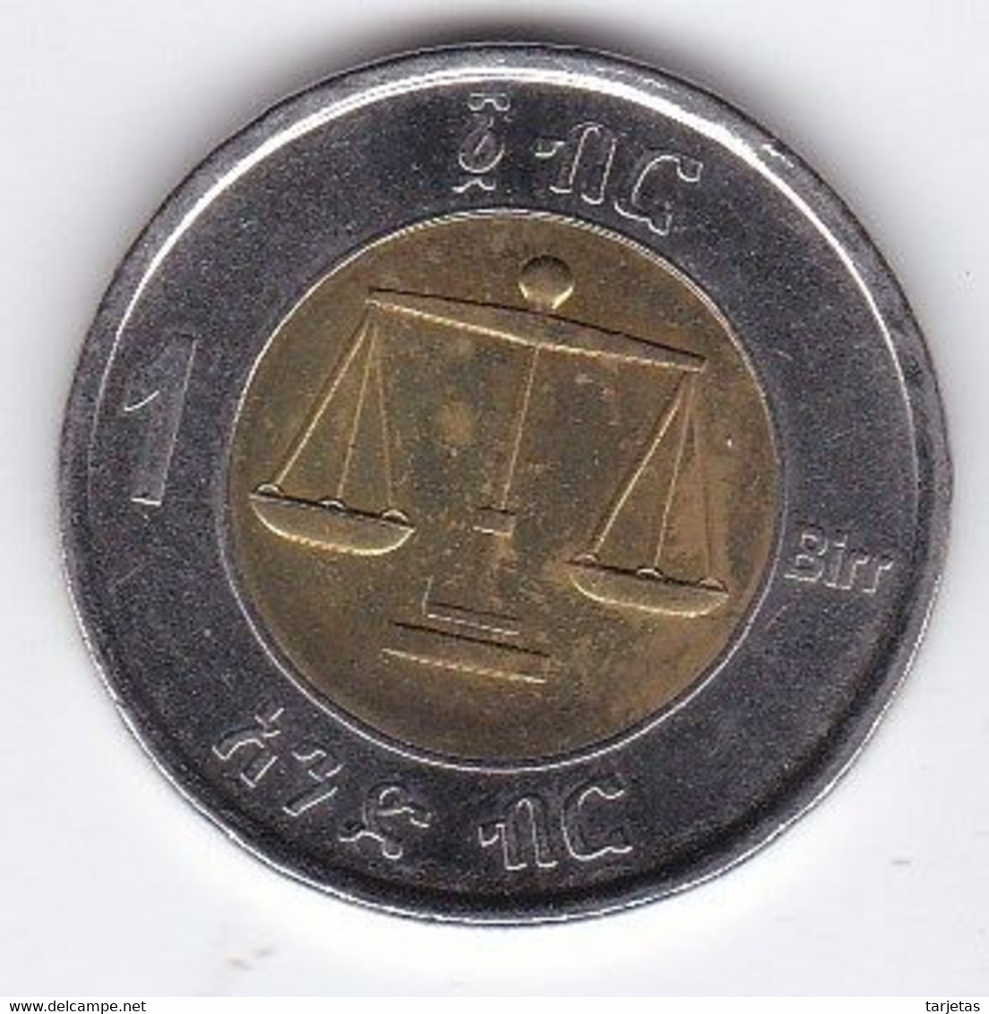 MONEDA DE ETIOPIA DE 1BIRR DEL AÑO 2002  (COIN) - Ethiopië