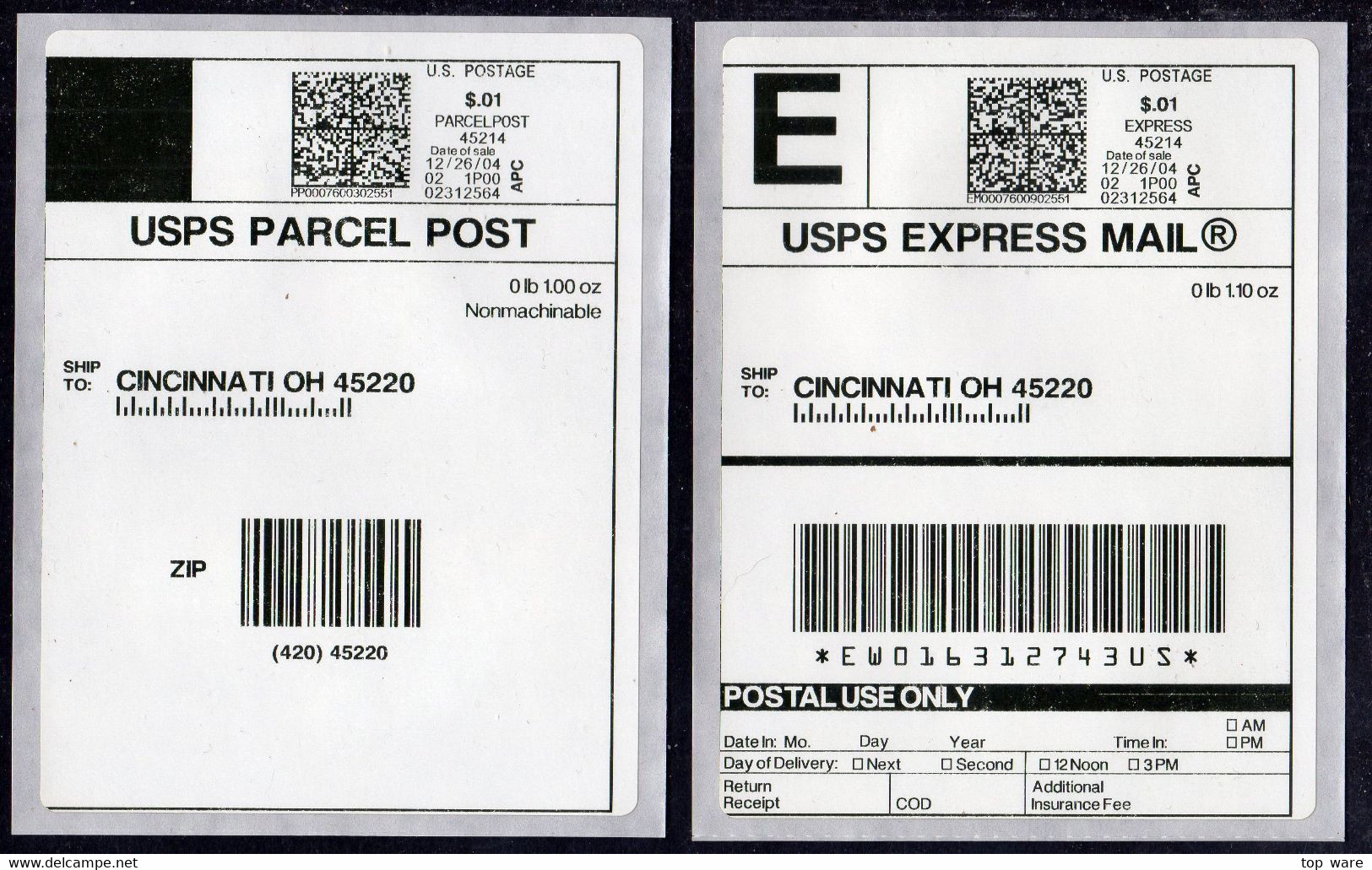 USA 2004 / 10x ORIGINAL APC ATM STAMPS / Scott # CVP56, A-c + CVP57, A-d + CVP58  LSA Distributeurs Automatenmarken CVP - Automatenmarken [ATM]