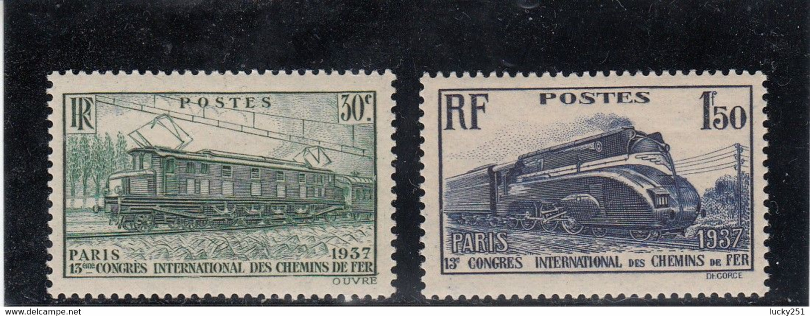 France - Année 1937 - Neuf** - N°YT 339/40 - Congrès Intern. Des Chemins De Fer à Paris - Neufs