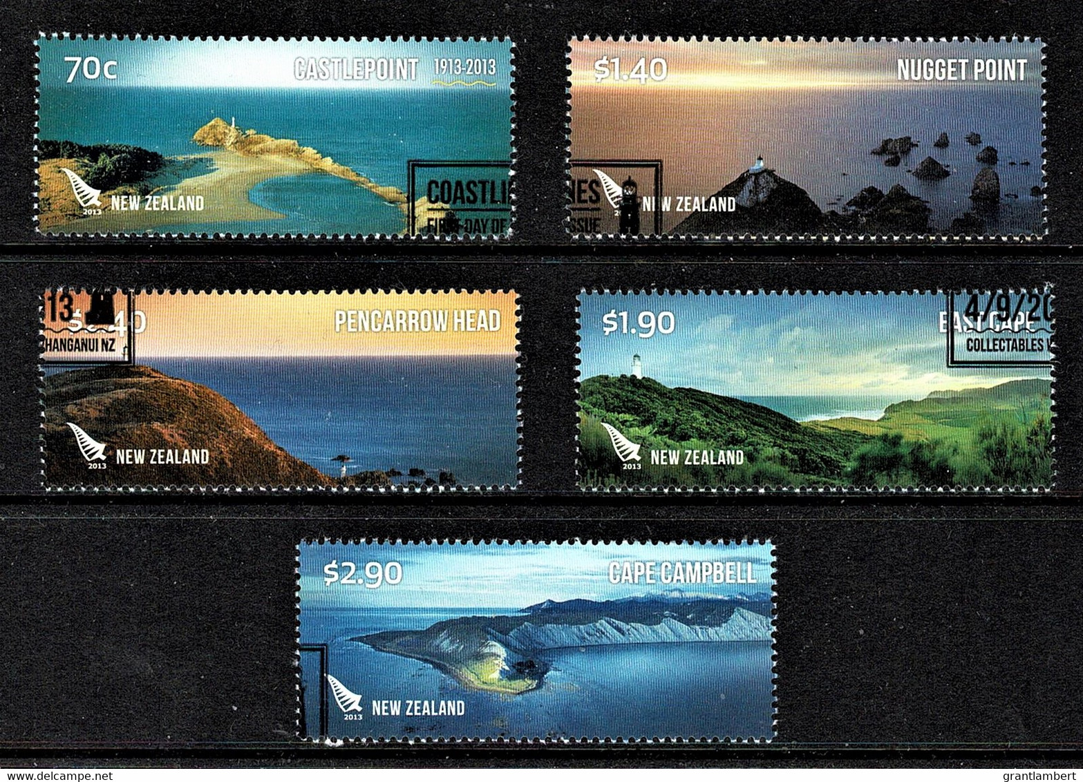 New Zealand 2013 Coastlines Set Of 5 Used - Usados