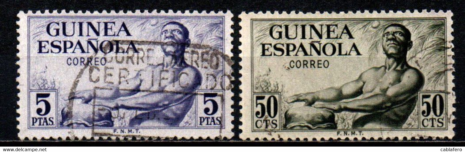 GUINEA SPAGNOLA - 1952 - SUONATORE DI TAMBURO - USATI - Guinea Española