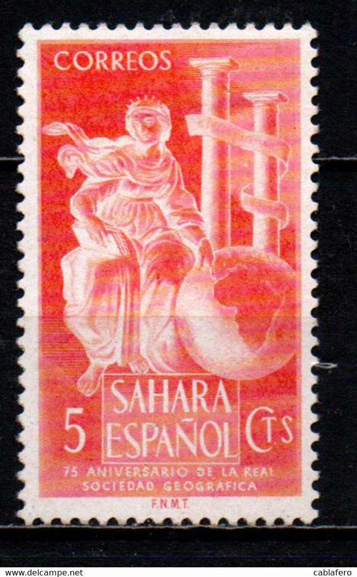 SAHARA SPAGNOLO - 1953 - 75th Anniv. Of The Founding Of The RoyalGeographical Society - MH - Sahara Español