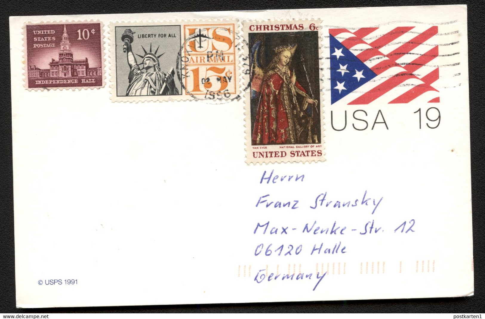 UX153 Postal Card Knoxville TN Properly Used To Germany 1996 - 1981-00