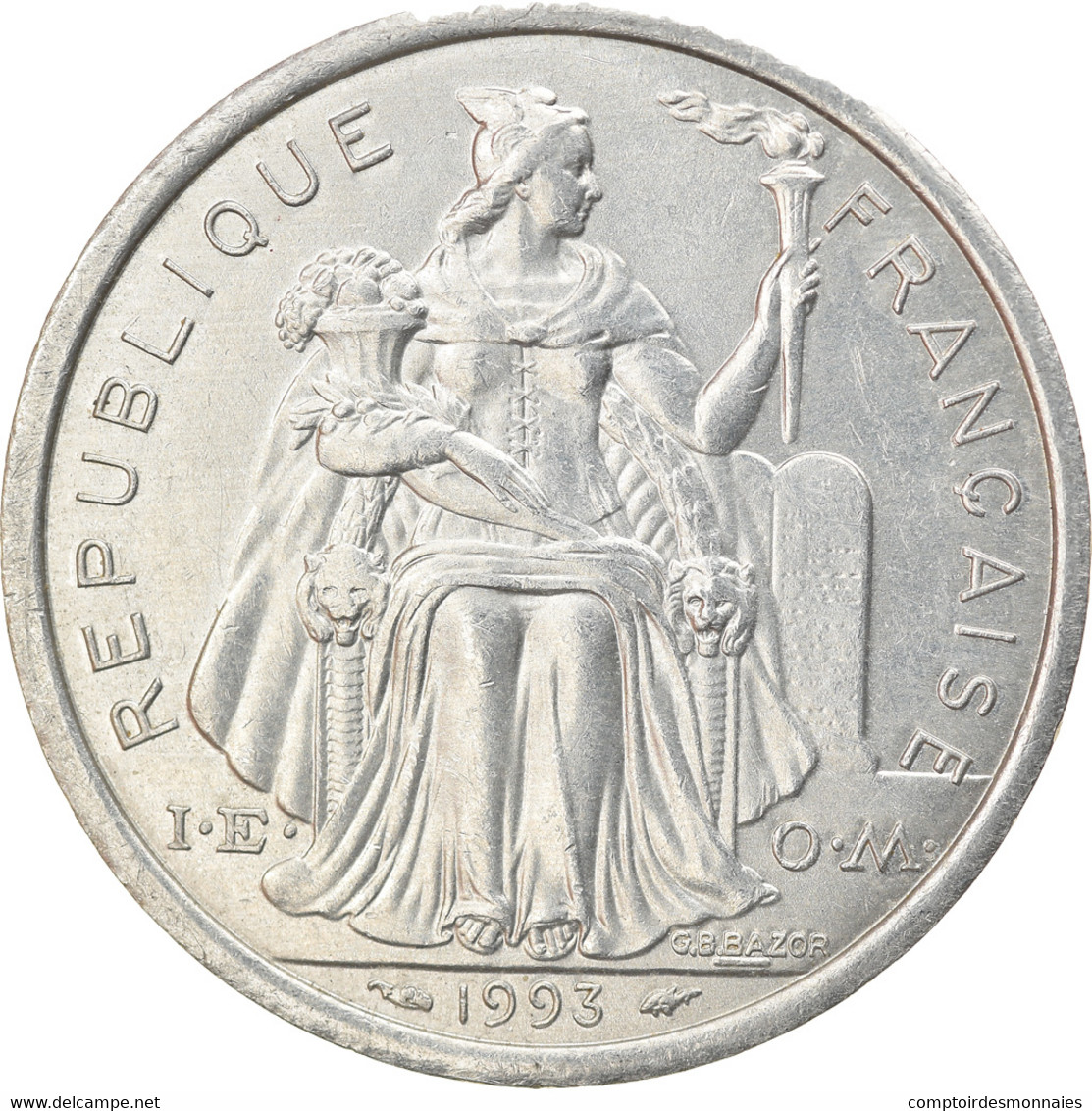 Monnaie, French Polynesia, 2 Francs, 1993, Paris, SUP, Aluminium, KM:10 - Frans-Polynesië