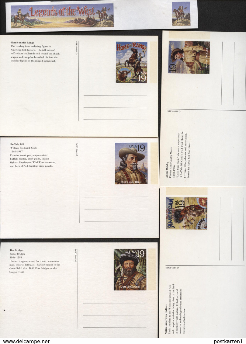 UX178-197 LEGENDS OF THE WEST Set Of 20 Postal Cards Mint 1994 Cat.$20.00 - 1981-00