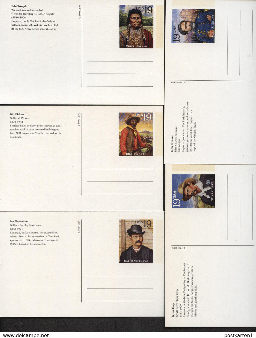 UX178-197 LEGENDS OF THE WEST Set Of 20 Postal Cards Mint 1994 Cat.$20.00 - 1981-00