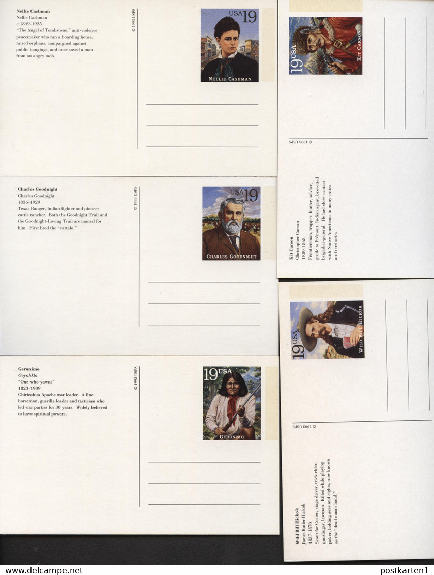 UX178-197 LEGENDS OF THE WEST Set Of 20 Postal Cards Mint 1994 Cat.$20.00 - 1981-00