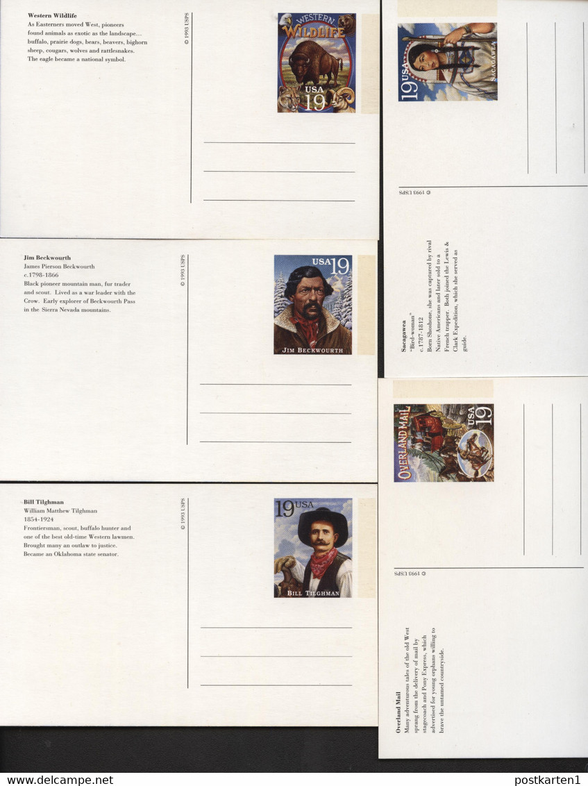UX178-197 LEGENDS OF THE WEST Set Of 20 Postal Cards Mint 1994 Cat.$20.00 - 1981-00
