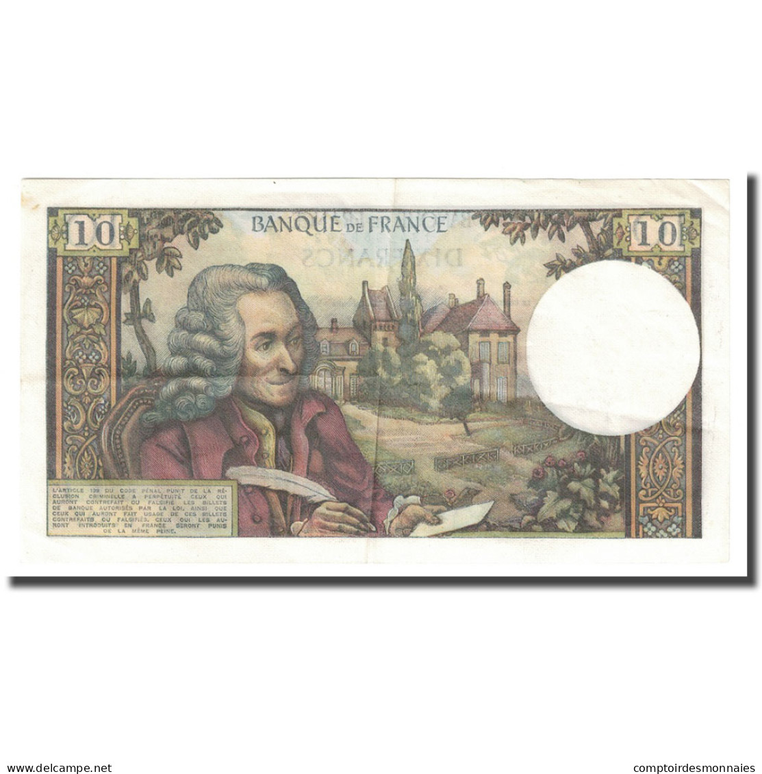 France, 10 Francs, Voltaire, 1970, 1970-01-08, TTB+, Fayette:62.41, KM:147c - 10 F 1963-1973 ''Voltaire''