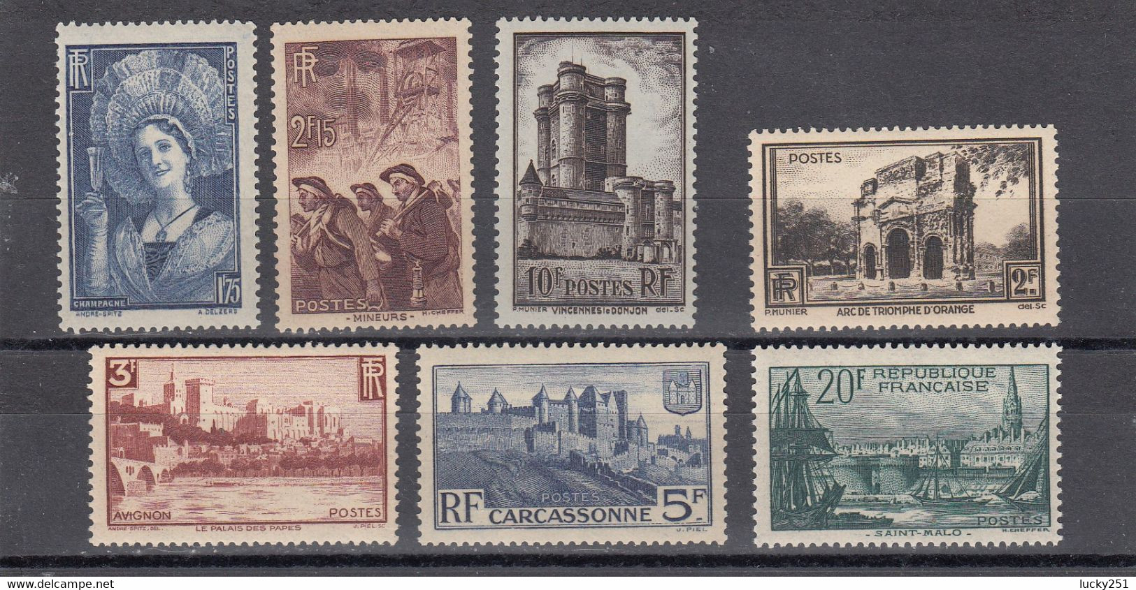France - Année 1938 - Neuf** - N°YT 388/94 -  Sites Et Monuments Divers - Unused Stamps