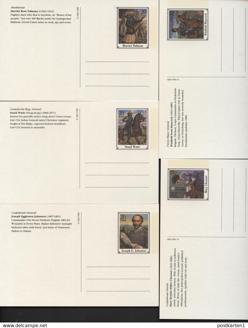 UX200-219 CIVIL WAR Set Of 20 Postal Cards Mint 1995 Cat.$36.00 - 1981-00