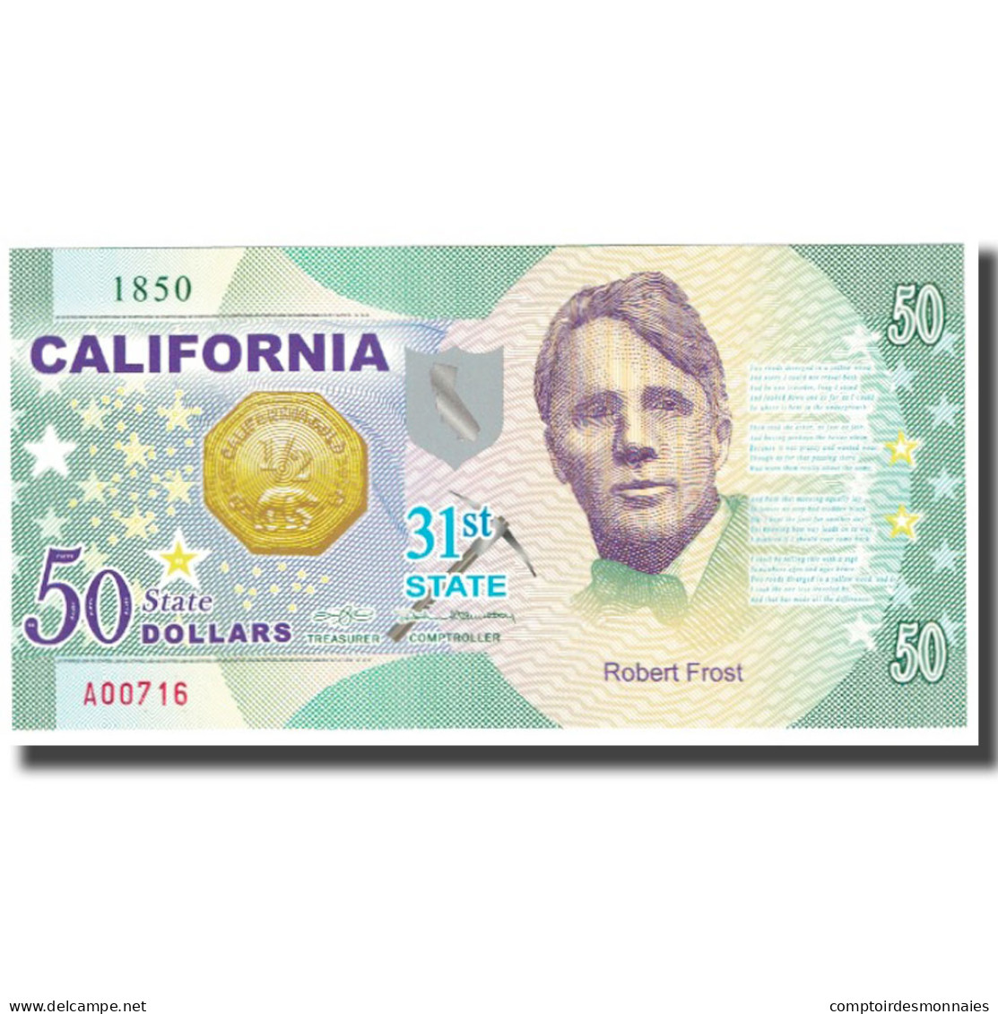 Billet, États-Unis, 50 Dollars, CALIFORNIA, NEUF - Zu Identifizieren