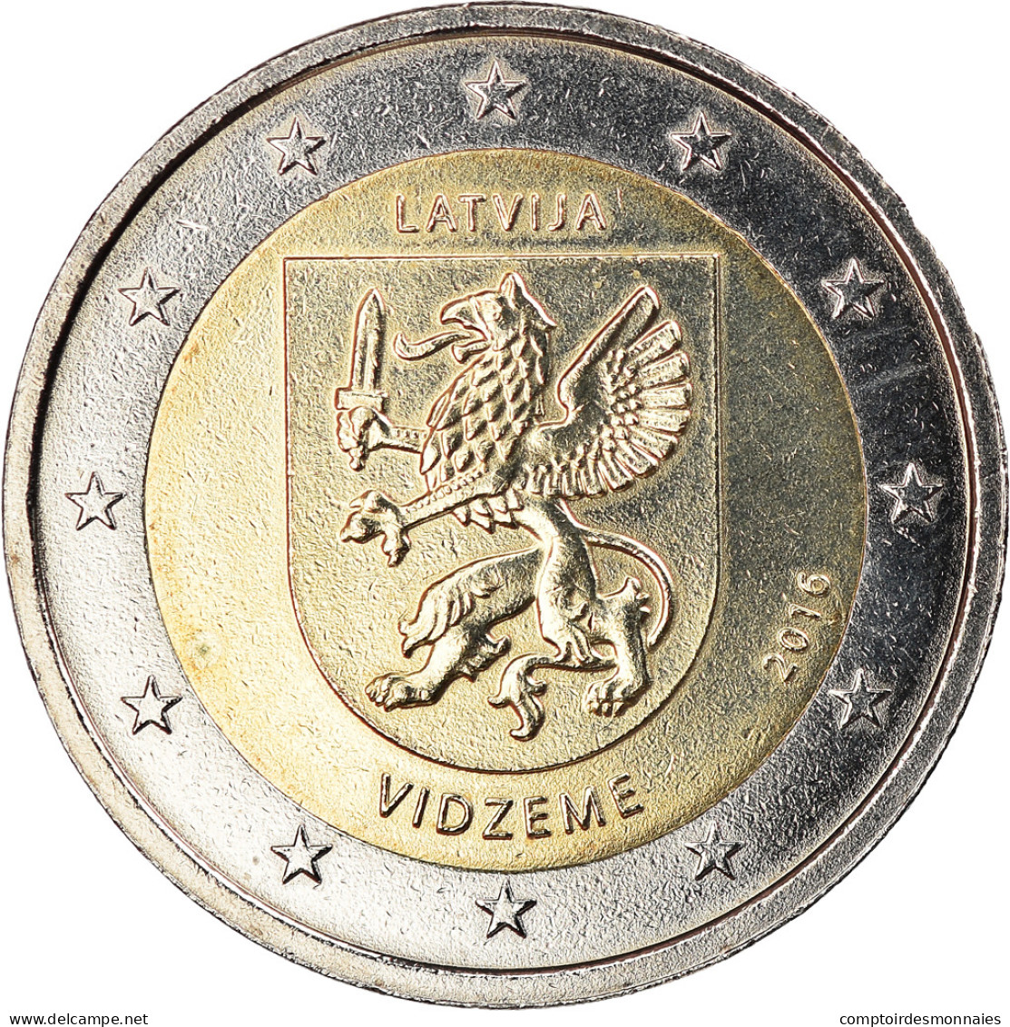 Latvia, 2 Euro, Vidzeme, 2016, SPL, Bi-Metallic - Lettonie