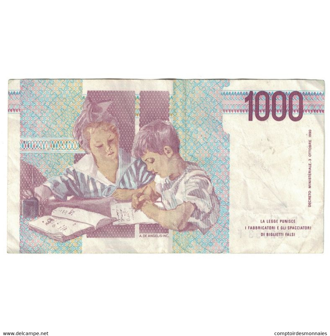 Billet, Italie, 1000 Lire, D.1990, KM:114c, TTB - 1000 Lire